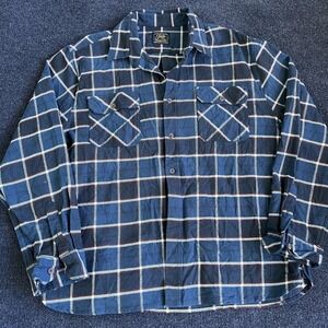 Jacks MFG Flannel Shirt Mens 3XL Blue Plaid Long Sleeve Button Up Casual